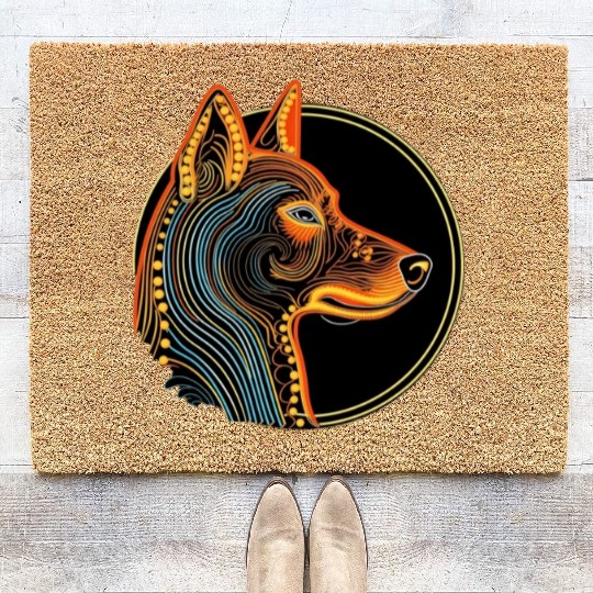 German Shepherd Funny Dog Street Art Comic Pet Coir Doormats