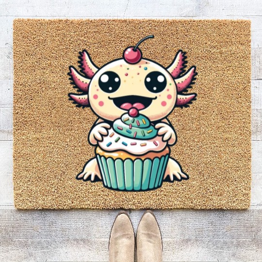 Muffin Birthday Cupcake Axolotl Coir Doormats