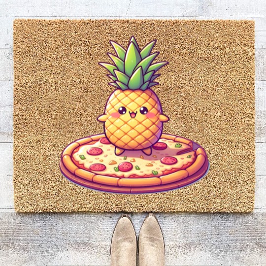 Pineapples on a pizza Coir Doormats