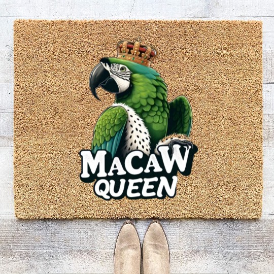 Green Macaw Ornithologist Macaw Queen Coir Doormats