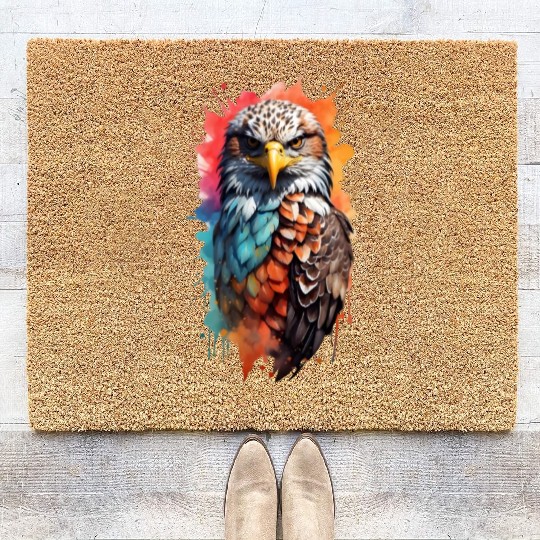 Stunningly colored bald eagle Coir Doormats