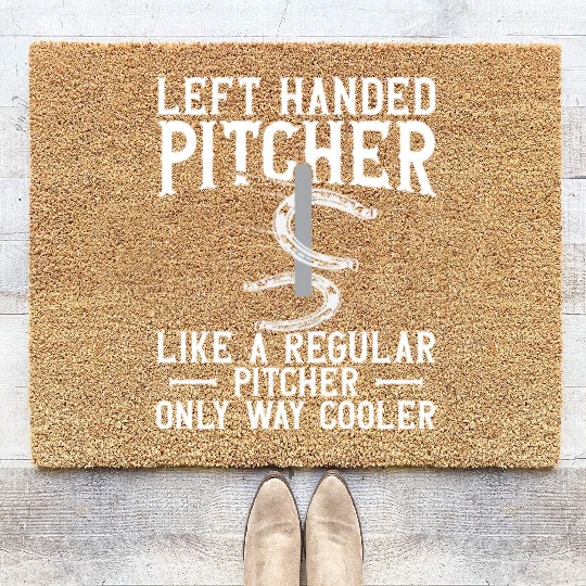 Left Hander Pitcher Horseshoe Pitching Coir Doormats