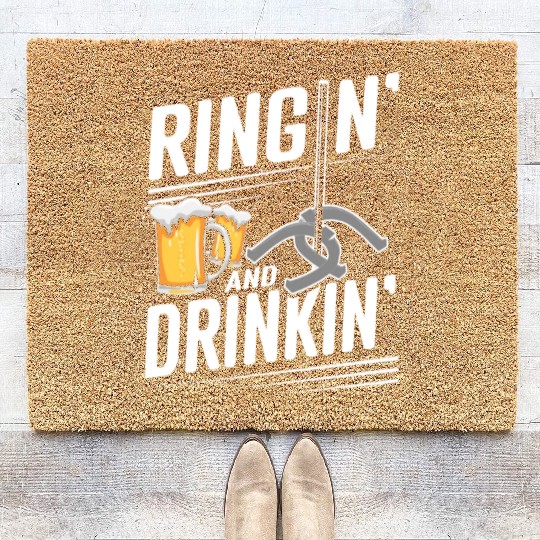 Ringin And Drinkin Horseshoe Pitching Coir Doormats
