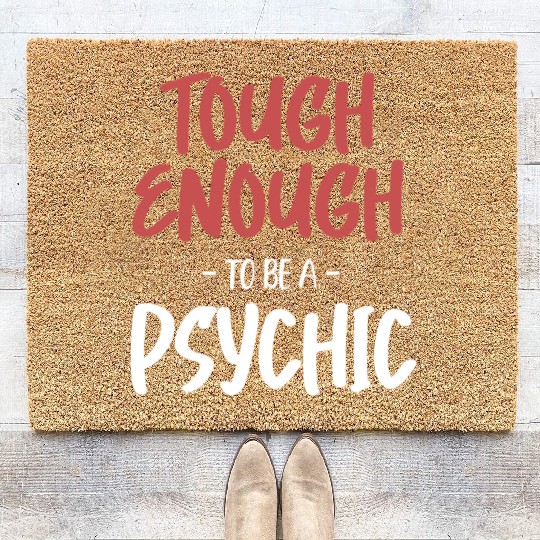 Tough Enough To Be A Psychic Celestial Card Coir Doormats