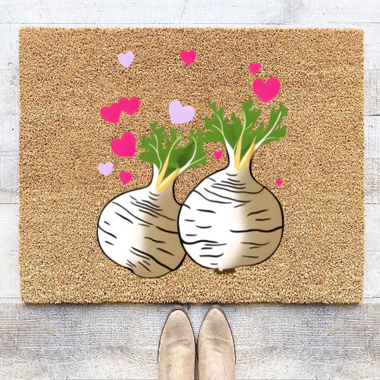 Turnip Love Hearts Valentine's Day Coir Doormats