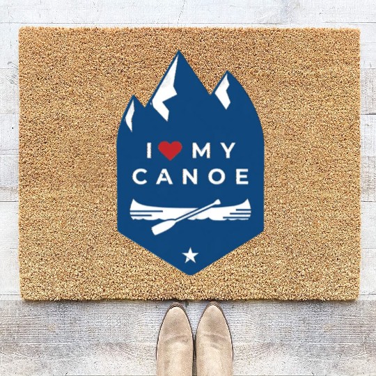 I Love My Canoe Coir Doormats