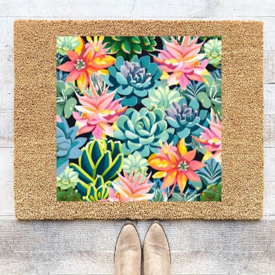 Succulent Garden Coir Doormats