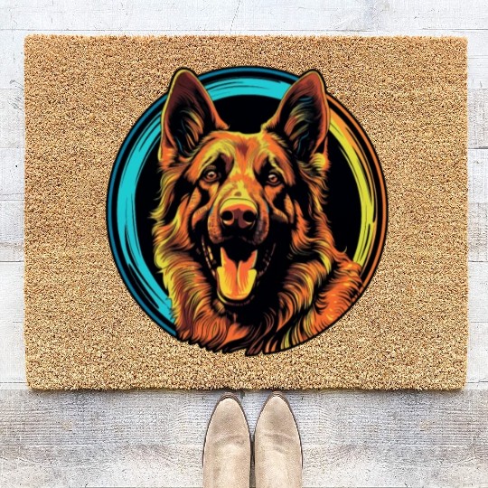 German Shepherd Funny Dog Halloween Costume Trick Coir Doormats