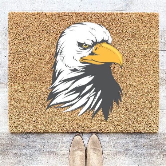 Bald Eagle Head Cartoon Coir Doormats