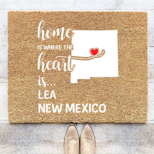 Lea County New Mexico Is Where My Heart Is Gift Coir Doormats