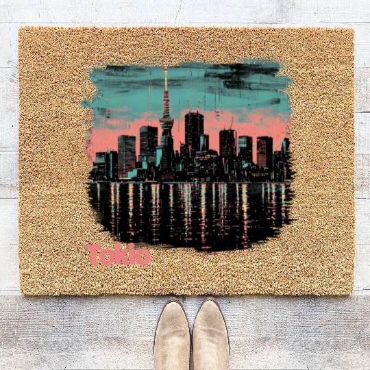 Tokyo Skyline Coir Doormats
