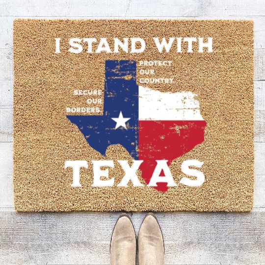I stand with Texas! Coir Doormats