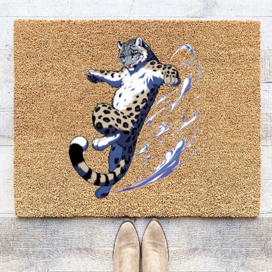 Snow Leopard Leopard White Leopard Coir Doormats