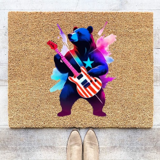 Merica Bear - Rock'n Out! Coir Doormats