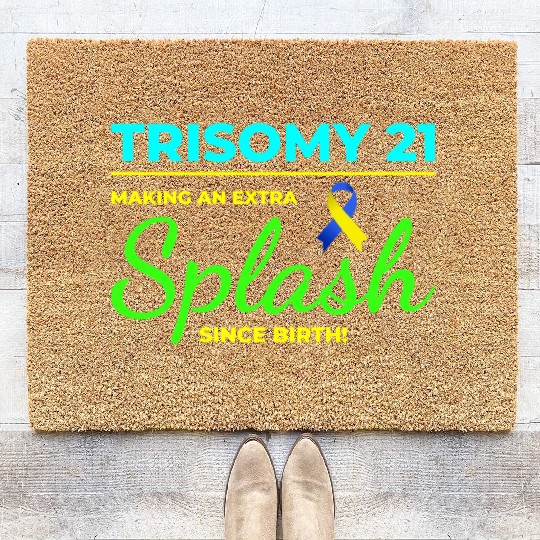 Down Syndrome Awareness Trisomy 21 Splash Coir Doormats