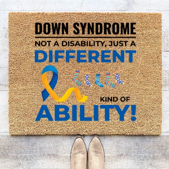 Down Syndrome Awareness Different Ability Coir Doormats
