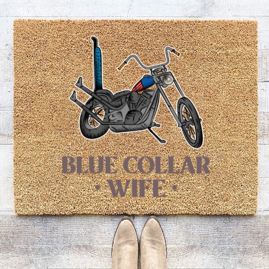 Blue Collar Wife Motorcycle Coir Doormats
