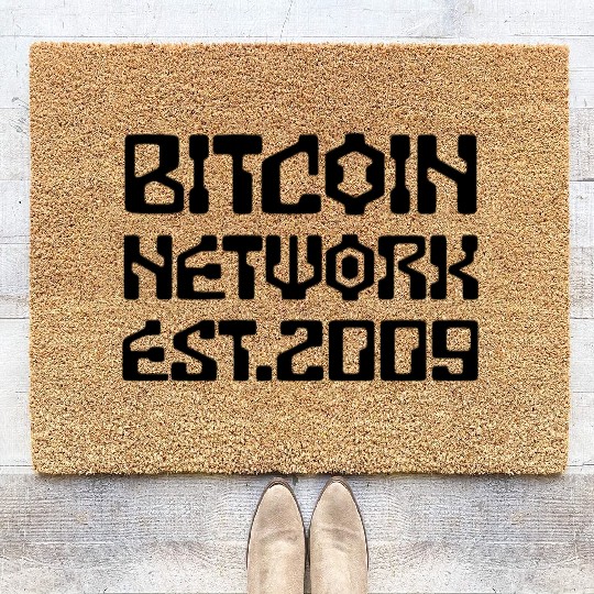 Bitcoin Network Est.2009 (Edition 4 of 4) Black Coir Doormats
