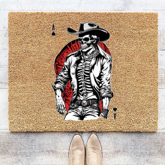 Weird Wild West: Aces High Skeleton Cowboy Coir Doormats