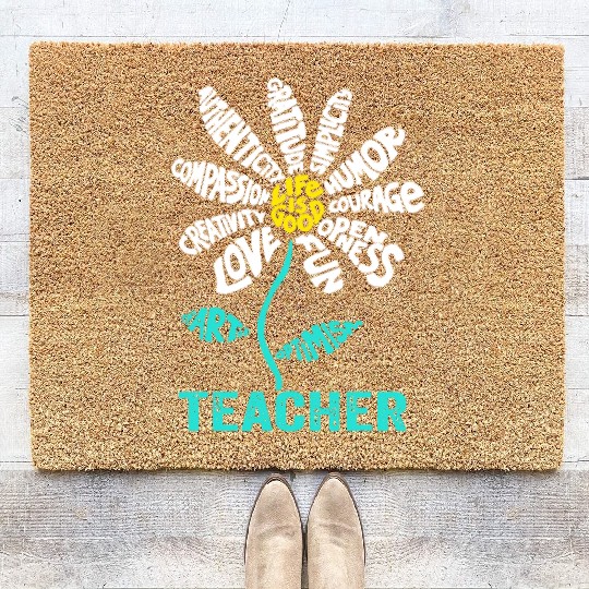 Teacher Daisy Coir Doormats