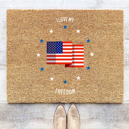 I love my freedom (pd6) Coir Doormats