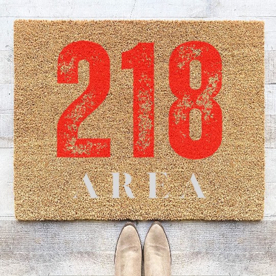 218 Area Code Retro Minnesota Duluth Coir Doormats