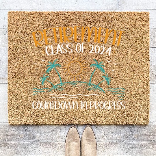 2024 Retirement Countdown Beach Coir Doormats