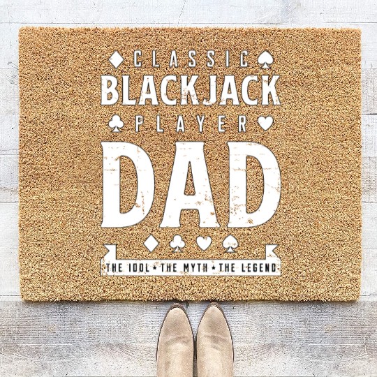Classic Blackjack Player Dad The Idol Playing Card Coir Doormats