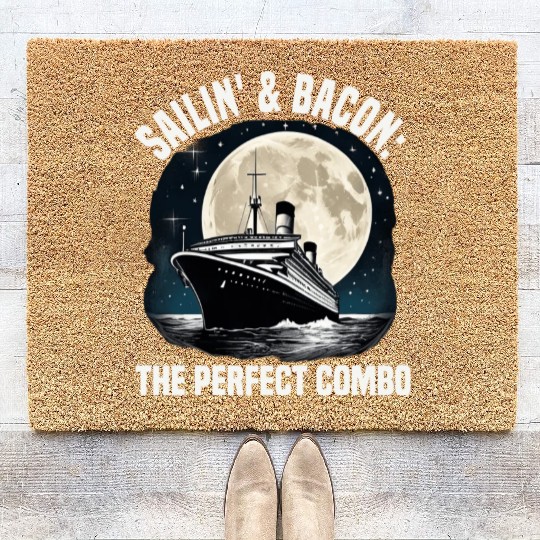 Sailing And Bacon Perfect Combo Cruise Ship Coir Doormats
