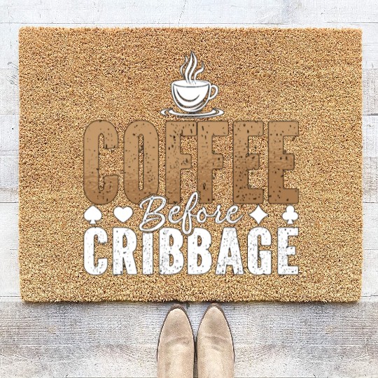 Cribbage Player Coffee Board Game Coffee Lover Coir Doormats