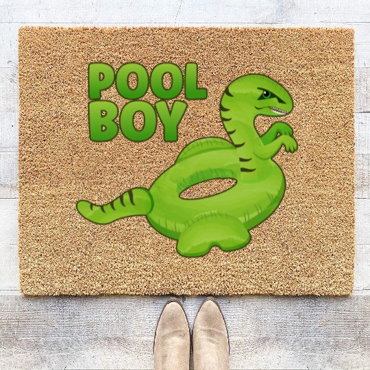 Pool Boy Dinosaur Floatie Swimming Pool Coir Doormats