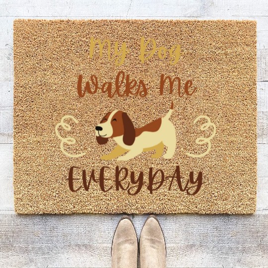 Brown Typography Quotes Dog Lover Coir Doormats