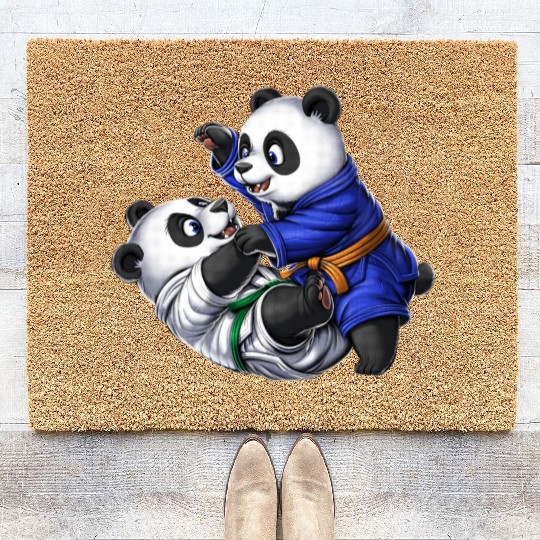 Panda Bears Jiu-Jitsu Coir Doormats
