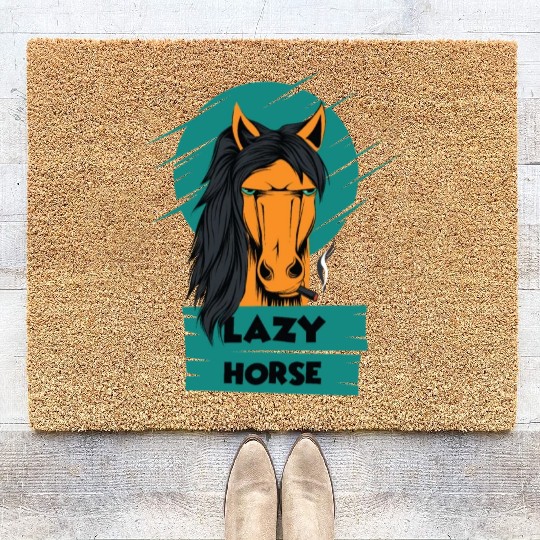 Horse Smoking Cigar - Funny Equestrian Coir Doormats