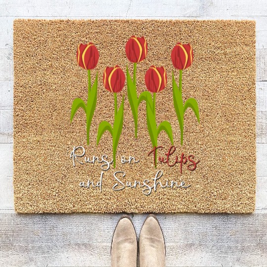 Tulips Garden Tulip Flowers Coir Doormats