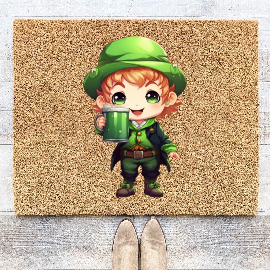 Green Beer on St Patricks Day Coir Doormats
