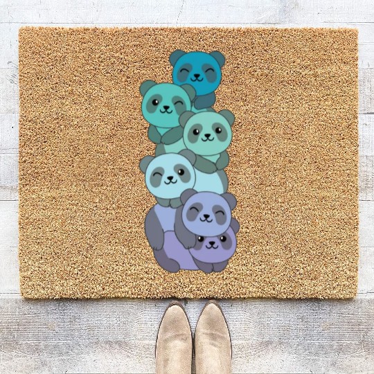 Neptunic Flag Pride Lgbtq Cute Panda Pile Coir Doormats