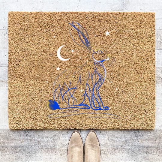 Kintsugi Easter Bunny Ostara Hare Coir Doormats