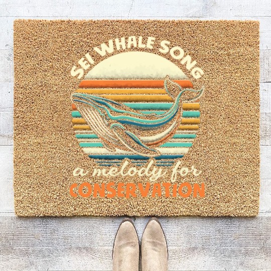 Endangered Species Sei Whale Animal Rights Coir Doormats