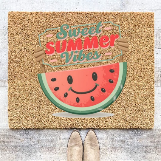 "Summer Joy: Smiling Watermelon" Coir Doormats