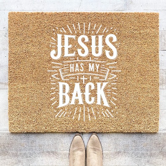 Jesus Has My Back 31 Coir Doormats