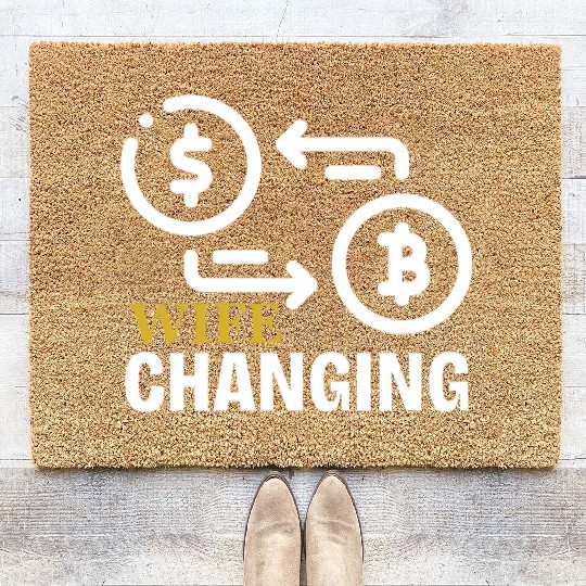 Black and Gold Wife Changing - Bitcoin Coir Doormats