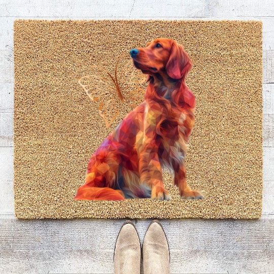 Irish setter Butterfly Coir Doormats