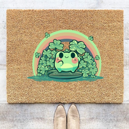 Lucky Cute Frog Coir Doormats