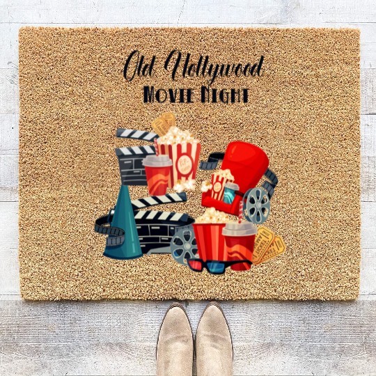 Popcorn Vintage Movie Night Coir Doormats