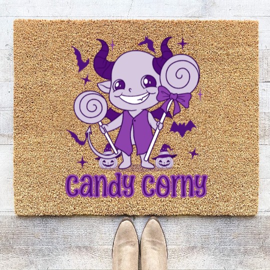 Candy Corny Cute Ghost Coir Doormats