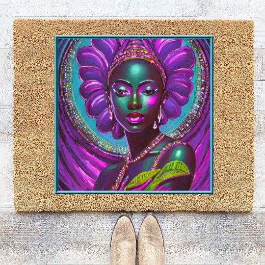 African Goddess Violet Nurturing Me - 1 Coir Doormats