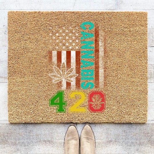 Amusing 420 American Herb Weed Marijuana Design Coir Doormats