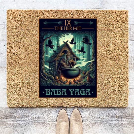 Baba Yaga The Hermit Tarot Card Pagan Witch Coir Doormats