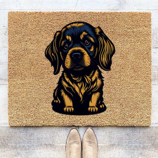 sad dog Coir Doormats